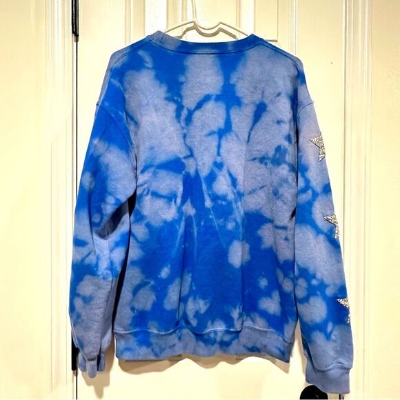 Chicago Cubs Hoodie Sweatshirt World Series 2016 Women Bleached Rhinestone Stars - Picture 5 of 9